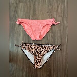Art Class and SHEIN girls Pink and Leopard Print Bikini Bottoms bundle size M